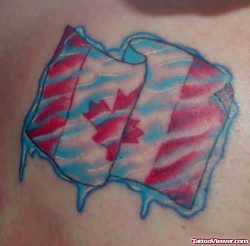 Melting Flag Tattoo