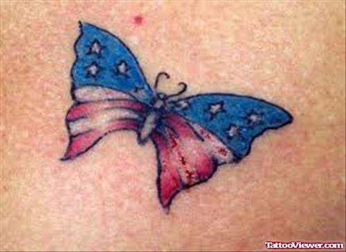 Butterfly Flag Tattoo