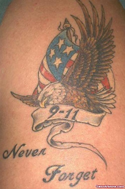 American Flag Never Forget Tattoo