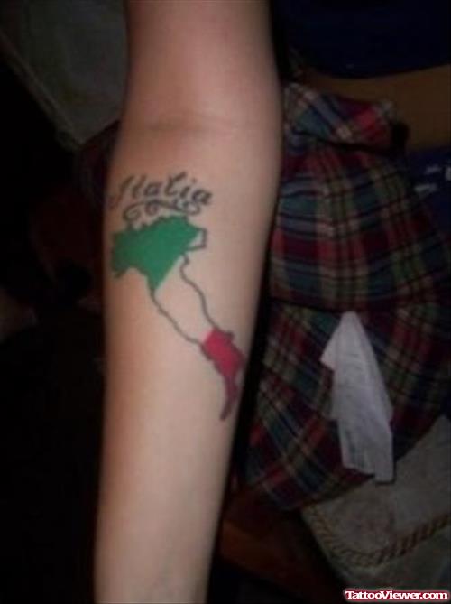 Italia Map On Arm