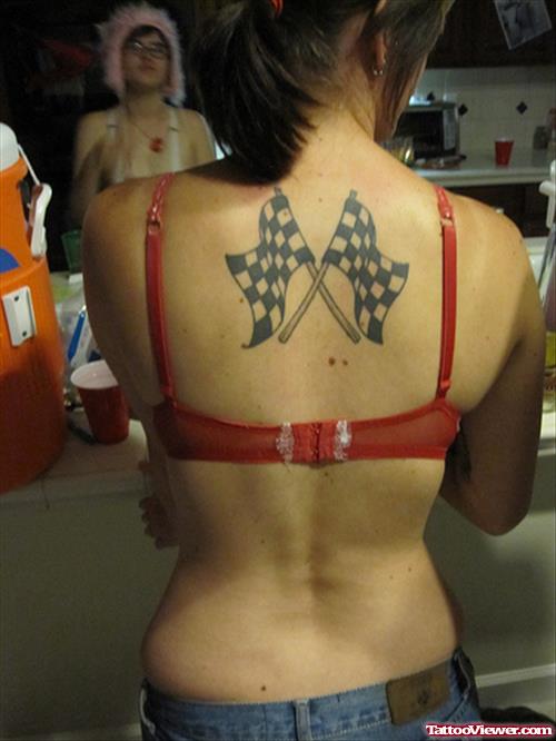 Rally Flags Tattoos On Back