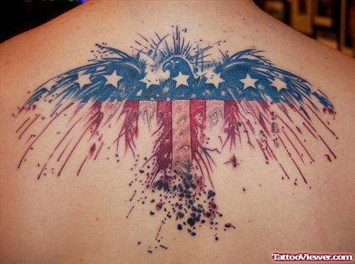 American Flag Day Tattoo On Back