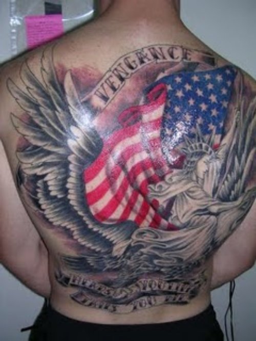 American Flag Tattoo Pictures On Back
