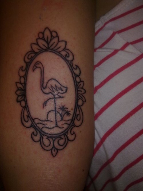 Flamingo In Mirror Tattoo