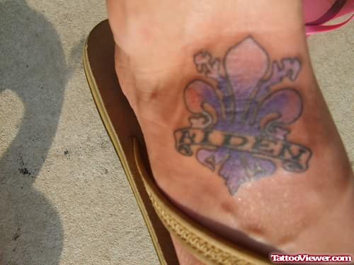 Fleur De Lis Tattoo For Foot