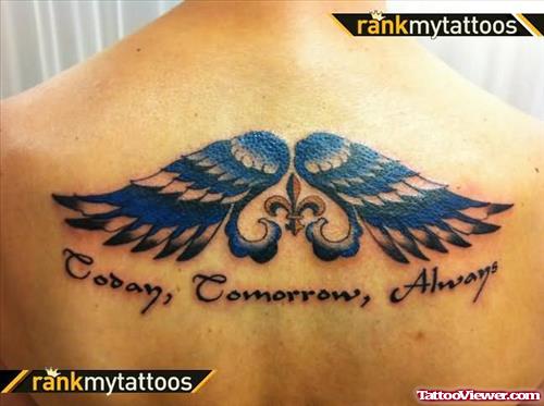 Angel Wings Fleur De Lis Tattoo