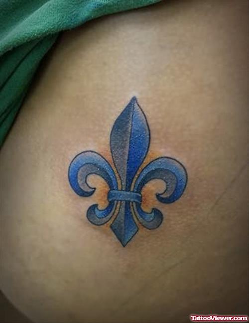 Fleur De Lis Blue Tattoo