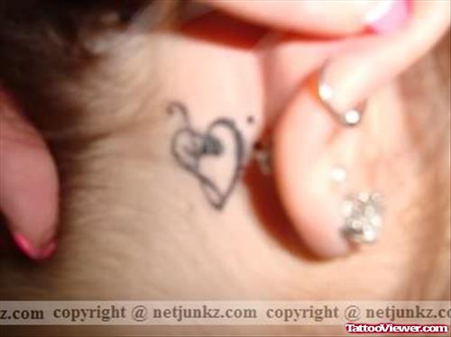 Heart Tattoo On Back Ear