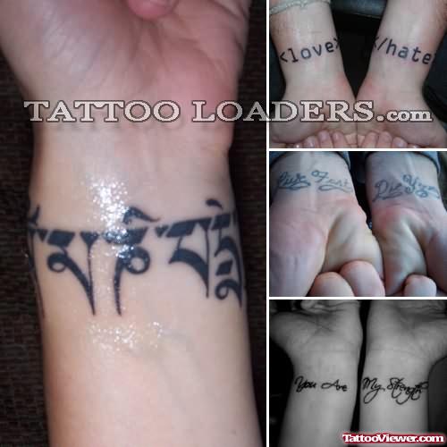 Fleur De Lis Name Wrist Tattoo