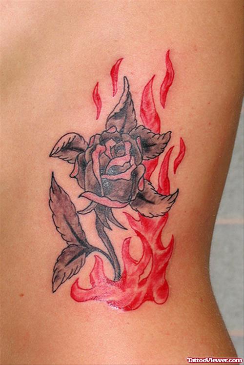 Rose And Flame Tattoo