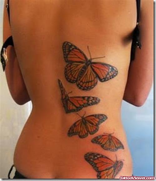 Butterfly Back Tattoo For Girls