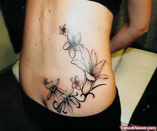 Back Waist Floral Tattoo