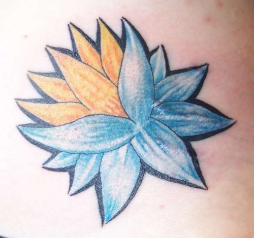 Blue Lotus Flower Tattoo Design