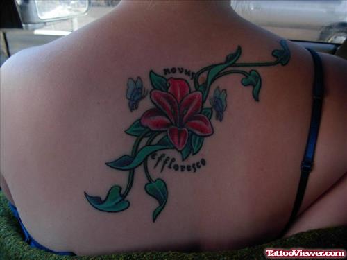 Girl Upperback Flower Tattoo