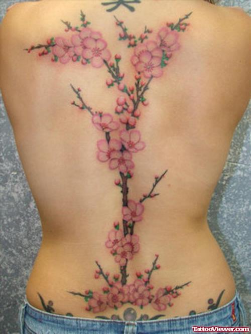 Floral Flowers Tattoos On Back