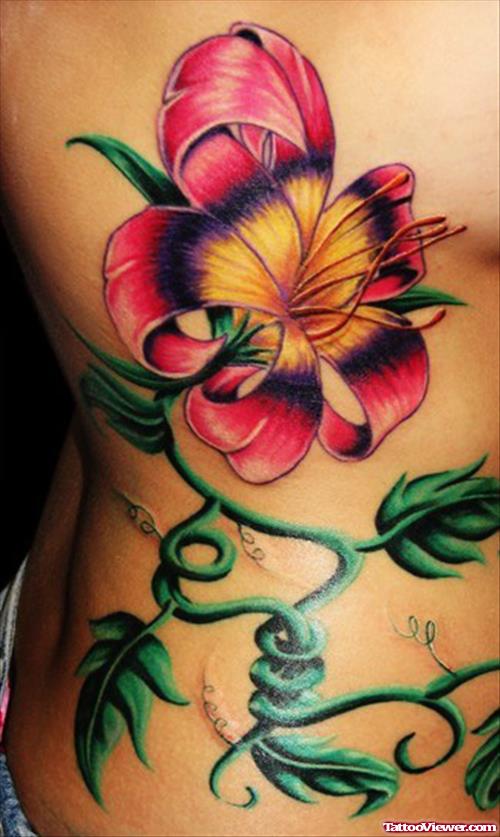 Best Girl Rib Side Flower Tattoos