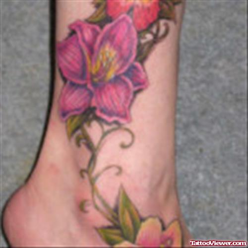 Awesome Flower Tattoos On Ankle