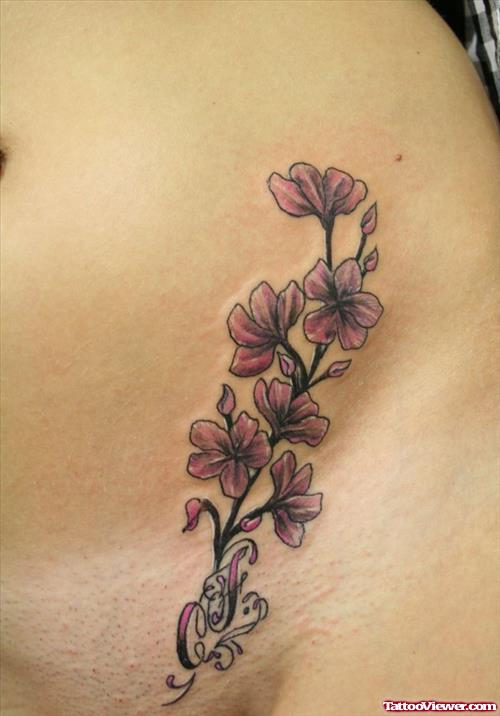 Flower Tattoos On Girl Hip
