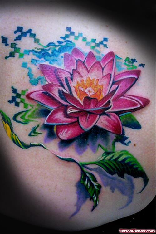 Color Lotus Flower Tattoo
