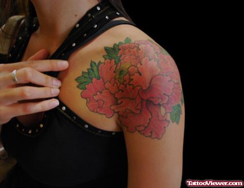 Girl Showing Her Flower Tattoo