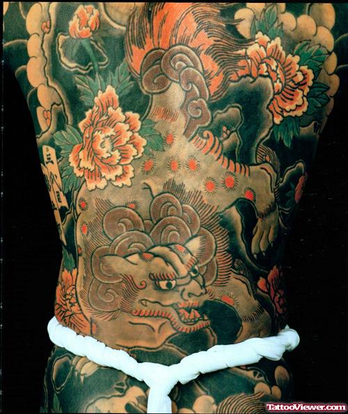 Japanese Flowers Tattoos On Back