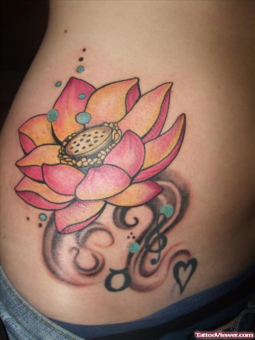 Lotus Flower Tattoo On Side