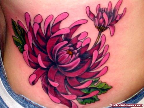 Hibiscus Flower Tattoos On Side