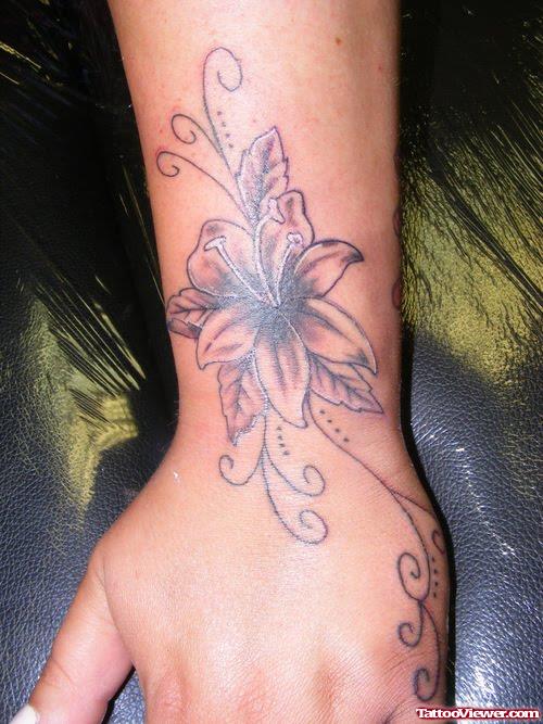Left Hand Flower Tattoo For Girls