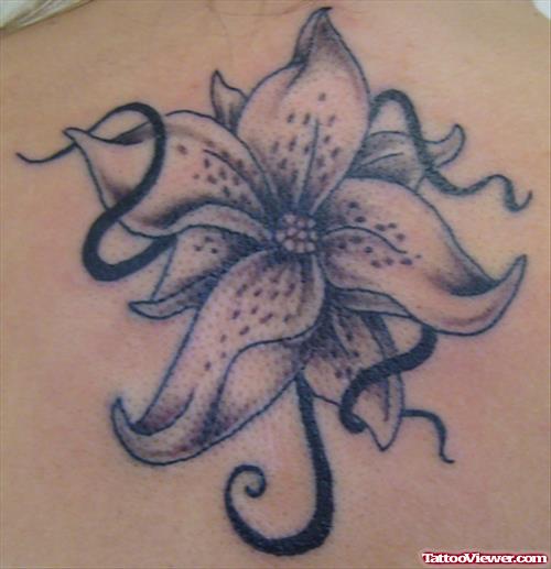 Grey Ink Flower Tattoo