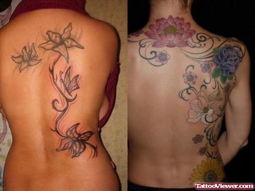 Back Body Flower Tattoos Designs