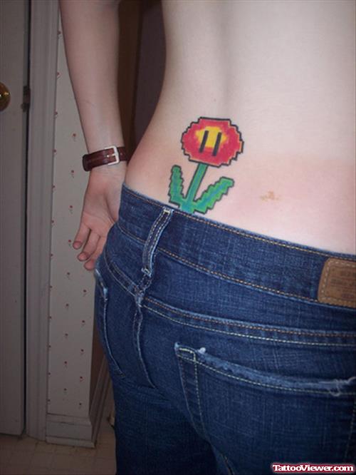 Mario Flower Tattoo On Back