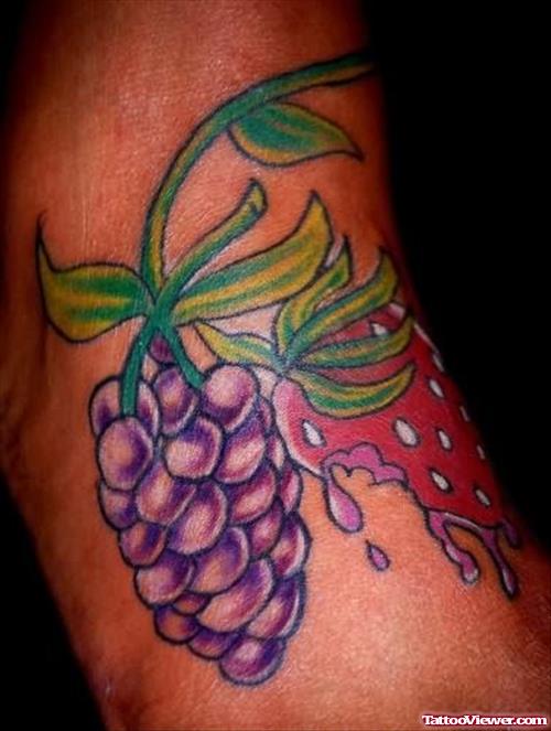 Grapes Strawberry Tattoo