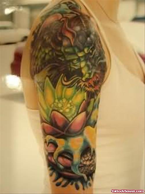 Lotus Tattoo On Shoulder