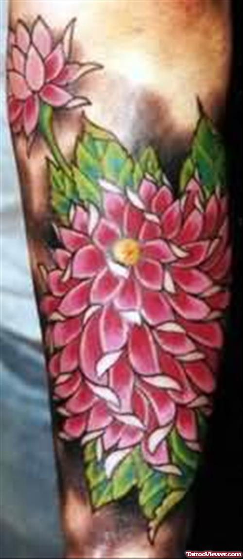 Beautiful Lotus Tattoo On Arm