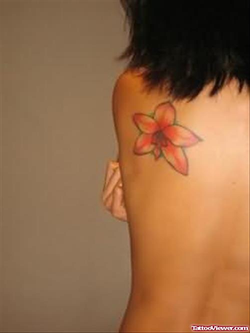 Orchid Flowers Tattoo On Back Shoulder