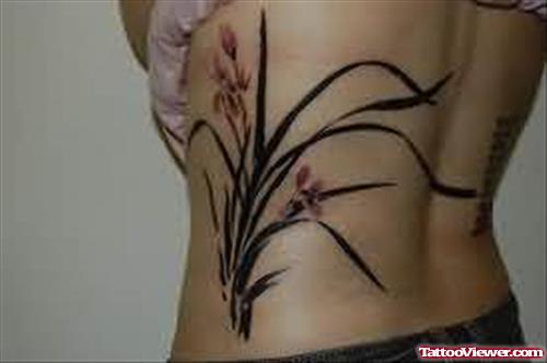 New Design Flower Tattoo On Rib