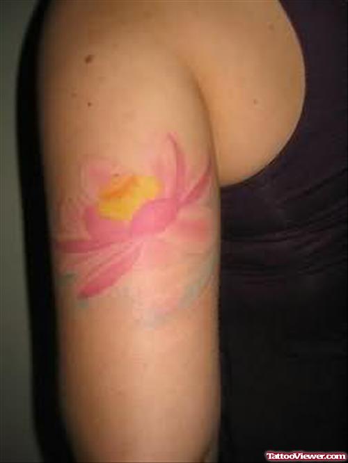 Lotus White Ink Tattoo On Arm