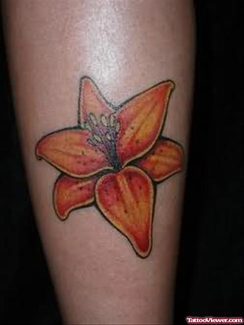 Lily Tattoo For Leg