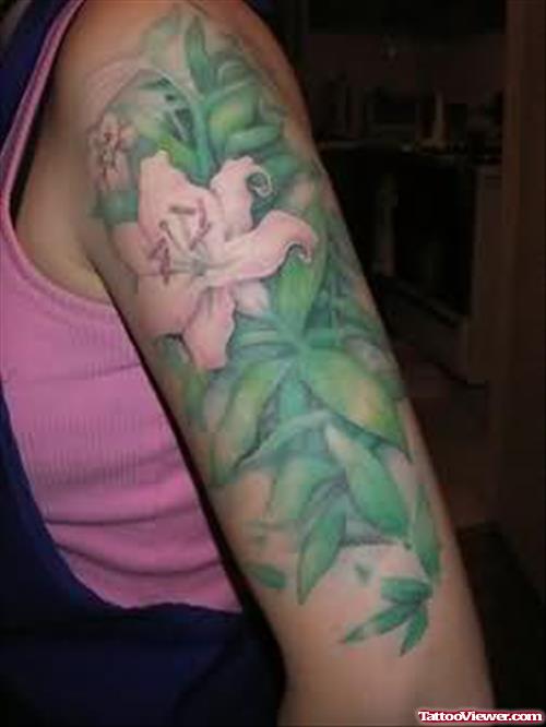 Flower Tattoo On Bicep