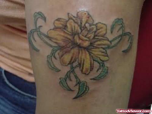 Sweet Yellow Flower Tattoo