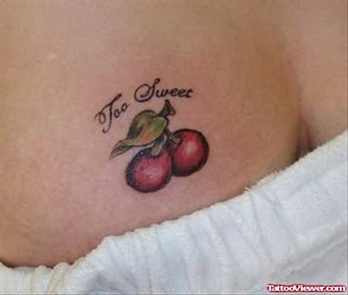 Sweet Cherry Tattoo On Lower Back