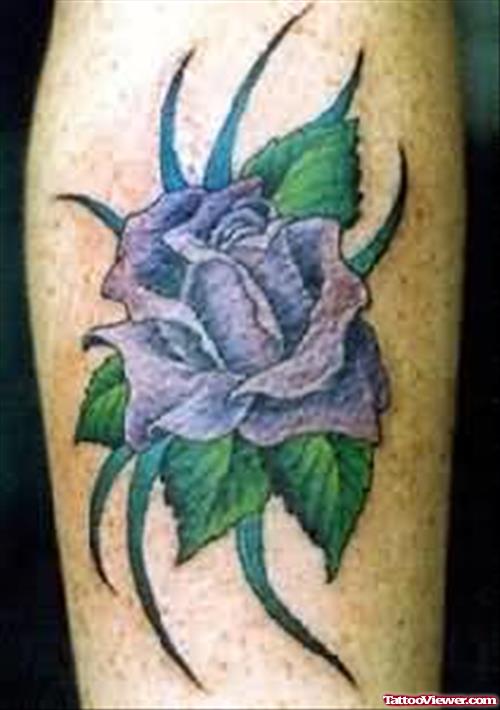 Purple Coloured Flower Tattoo
