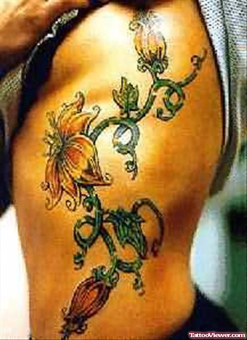 Nice Yellow Flower Tattoo