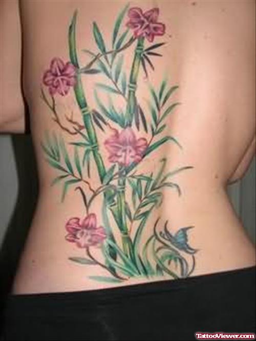 Orchid Tattoo On Whole Back