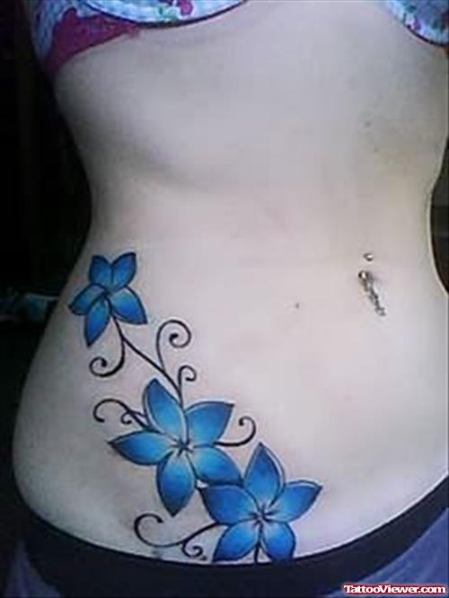 Jasmine  Blue Flower Tattoo