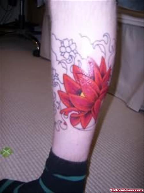 Flower Tattoos On Leg