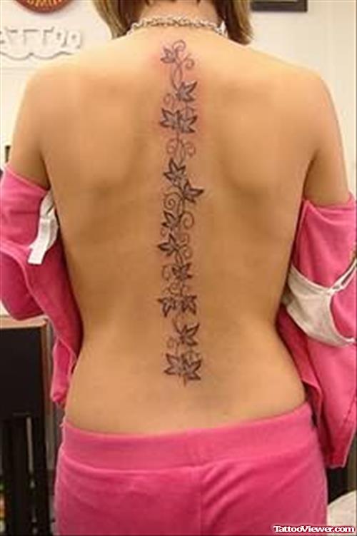 Amazing Flower Tattoo Design On Back