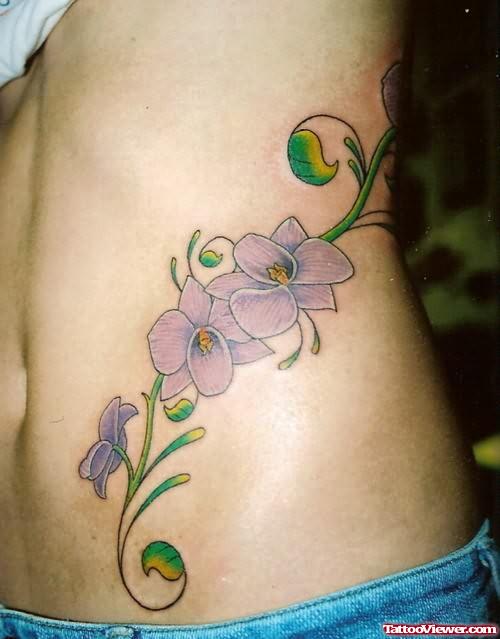 Rib Side Flower Tattoo