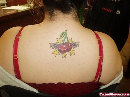 Cherry Star Tattoo for Back