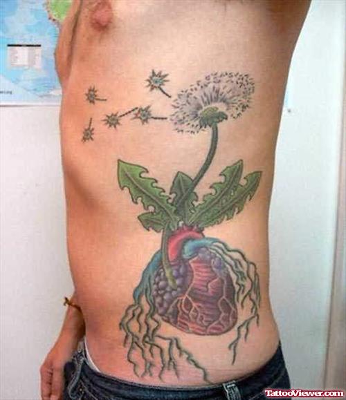 Flower Tattoo Design On Side Rib